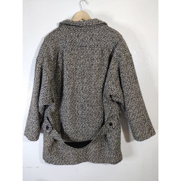 Cattiva International Black & White Wool Blend One Button Coat Jacket - Picture 5 of 9